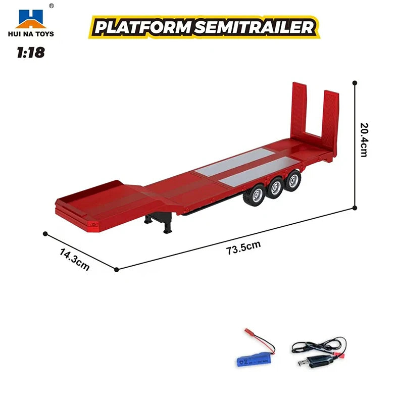 HUINA 770S Rc Truck Trailer Tractor 1/18 1501 Remote Control Car 19 Ch Electric Machine Engineering Cars Radio Controlled Toys