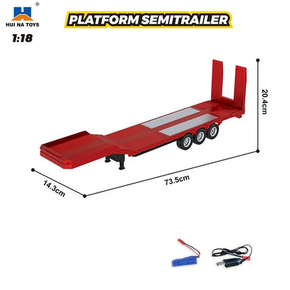 HUINA 770S Rc Truck Trailer Tractor 1/18 1501 Remote Control Car 19 Ch Electric Machine Engineering Cars Radio Controlled Toys