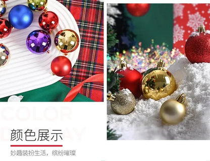 24Pcs 3/4/6CM Christmas Balls Big Ball Christmas Tree Pendant Ornaments for Party Decor 2025 New Year Navidad Gifts Accessory