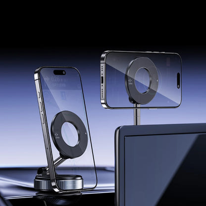 Magnetic Vacuum Adsorption Car Phone Mount 360° Rotatable Folding Mobile Phone Stand for Car/Gym/Mirror/Shower/Smooth Surface