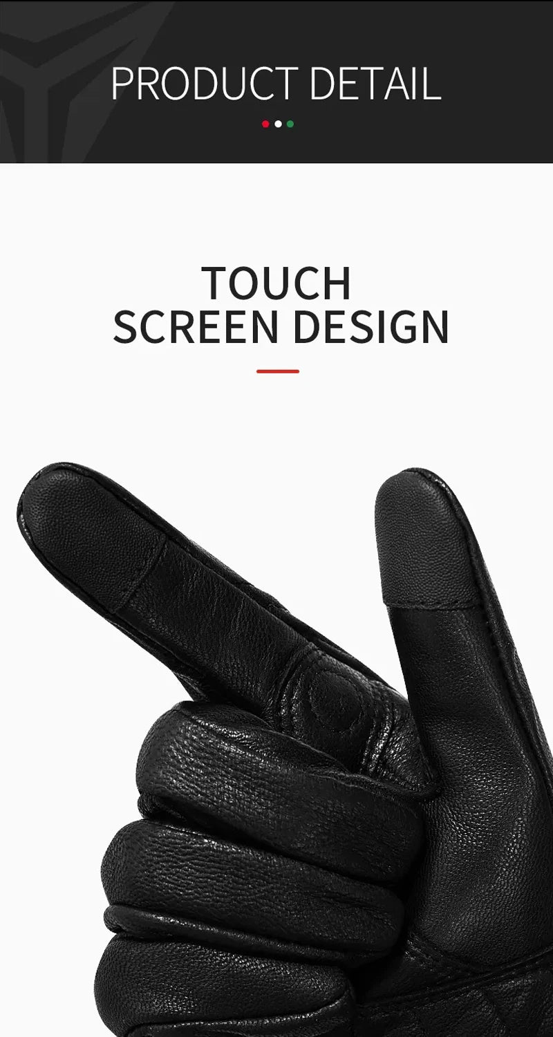 Motorcycle Gloves Men Women Moto Leather Carbon Cycling Winter Gloves Motorbike Motorcross ATV Motor Gloves