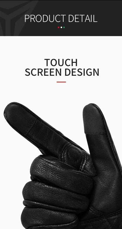 Motorcycle Gloves Men Women Moto Leather Carbon Cycling Winter Gloves Motorbike Motorcross ATV Motor Gloves