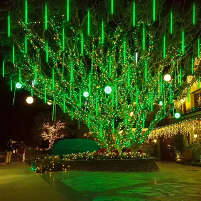 2025 30/50cm USB LED Meteor Shower Lights Falling Rain Drop Fairy String Light for Christmas Party Garden Holiday Decorations