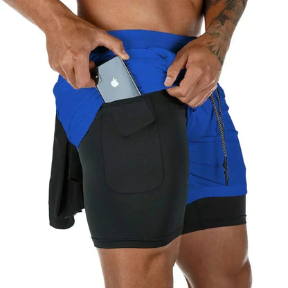 Berserk- Men's 2-in-1 sports shorts running quick drying shorts gym and fitness training double layered Training shorts