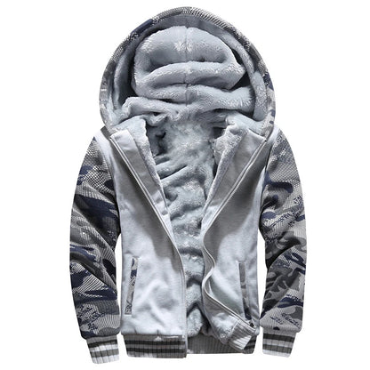 Winter Warm Sherpa Lined Coat for Men Heavyweight Plush Fleece Jackets Outwear Long Sleeve Zip Up Hoodie Sweatshirt Tops Outfits