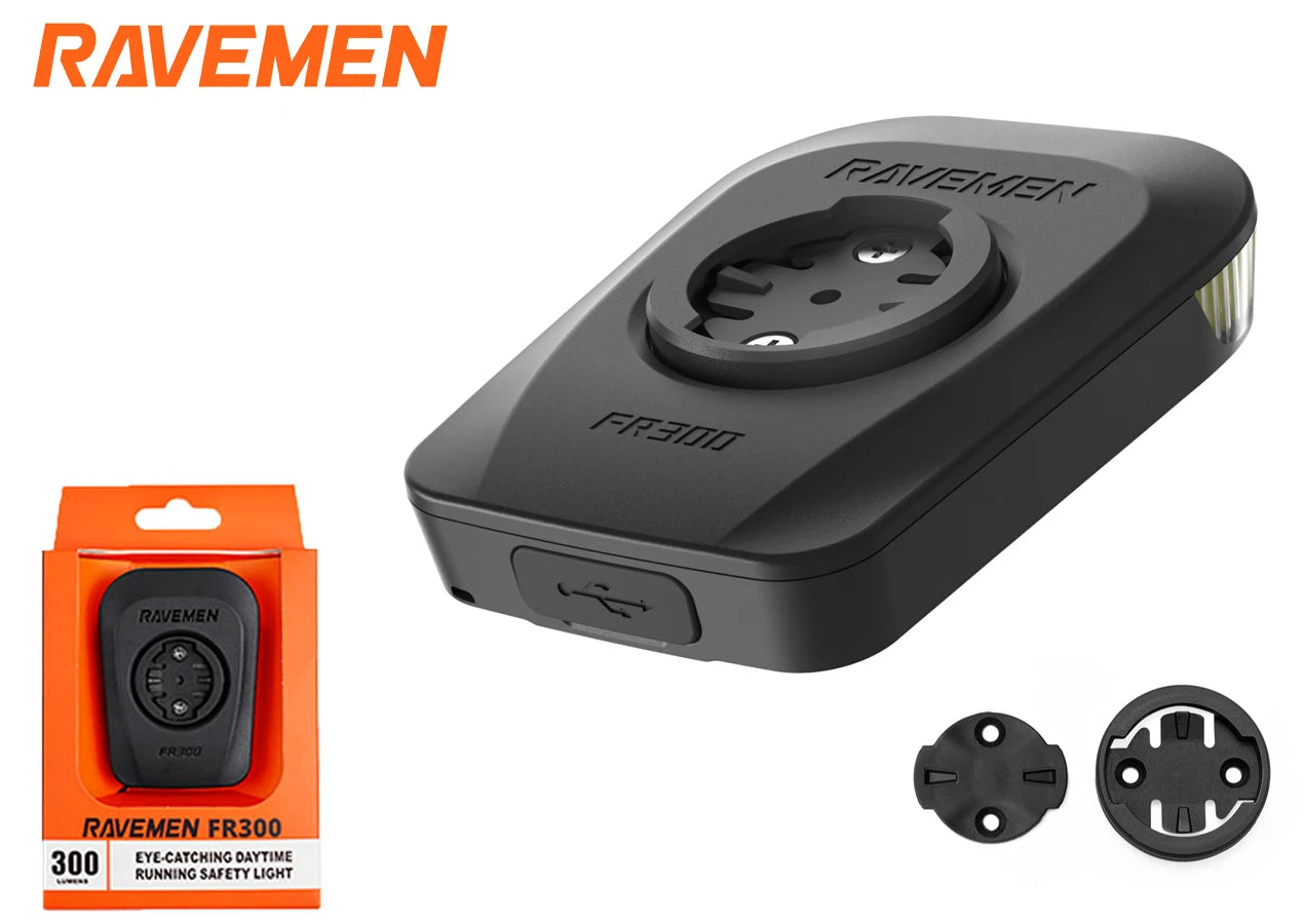 RAVEMEN Bike Light Set Bicycle LED Front Rear Head Rechargeable Lamp LS06(FR300+CL05) Headlight For Garmin Wahoo Taillight Set