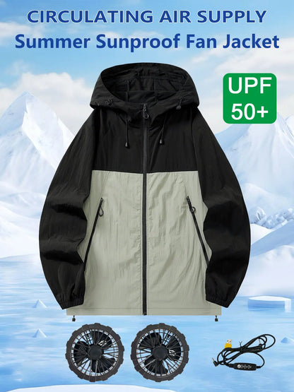 Summer Cooling Vest for Couples Ice Jacket Heat Resistant Fan Air Conditioner Clothes Breathable Outdoor Sleeveless Workwear