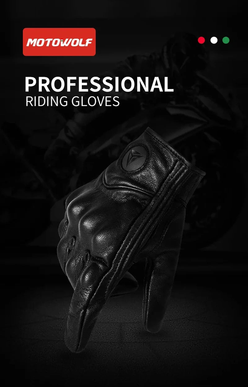 Motorcycle Gloves Men Women Moto Leather Carbon Cycling Winter Gloves Motorbike Motorcross ATV Motor Gloves