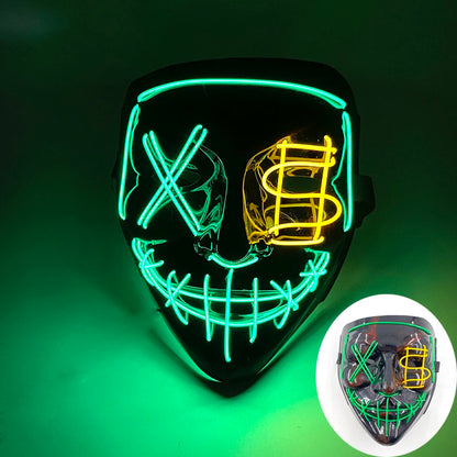 Halloween Skull Skeleton Head Headwear Horror Party Mask Light Up In The Dark Night Disguise Glowing Purge Mask For Halloween