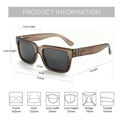 ZENOTTIC Retro Rectangle Sunglasses for Men Women Polarized UV400 Protection Classic Trendy Driving Sun Glasses