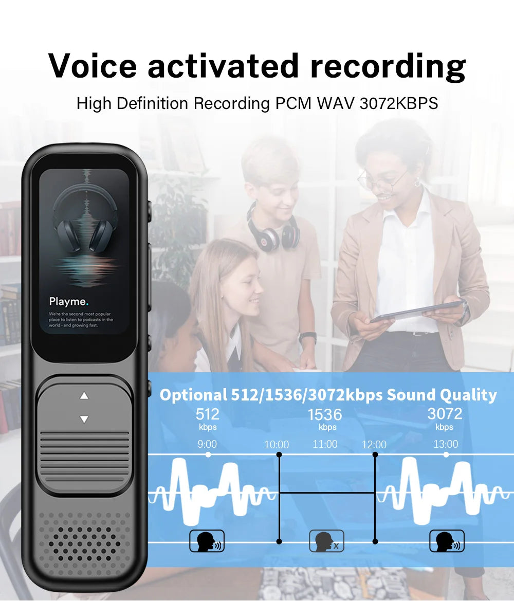 Deelife Professional Digital Voice Recorder With Playback MP3 Music Player 64G Noise Reduction small sound recorder