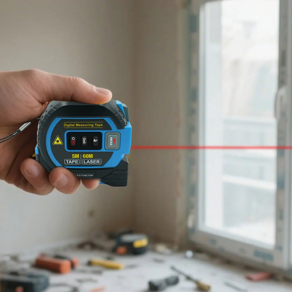 Laser Tape Measure 3 In 1 Digital Tape Measure High Precision Laser Rangefinder Steel Tape Measure High Elasticity