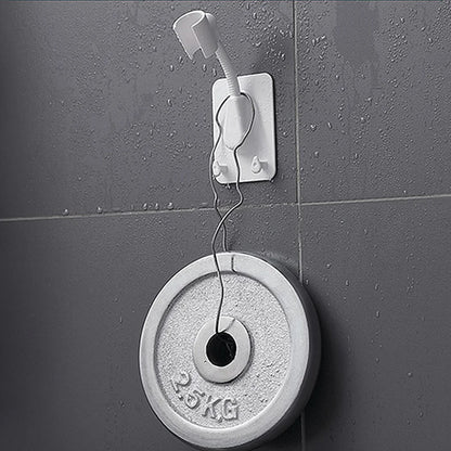 Adjustable Shower Head Holder with Hooks – No-Drill Wall Mount