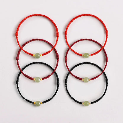 Handmade Adjustable Jade Bead Couples Bracelet – Lucky Charm