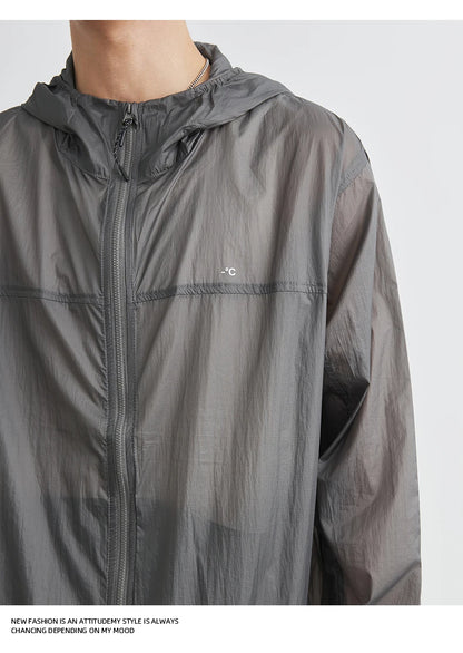 Men’s UPF 50+ Ice Silk Sun Protection Jacket – Lightweight, Breathable, Summer UV Hoodie