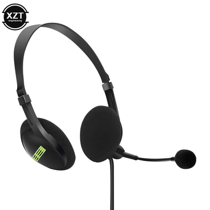 3.5mm Noise Cancelling Wired Headphones Microphone Universal Headset With Microphone For PC /Laptop/Computer Adjustable Volume