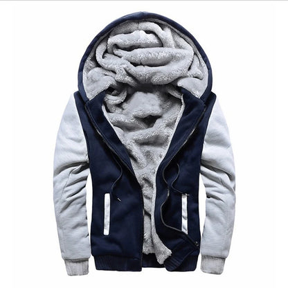 Winter Warm Sherpa Lined Coat for Men Heavyweight Plush Fleece Jackets Outwear Long Sleeve Zip Up Hoodie Sweatshirt Tops Outfits