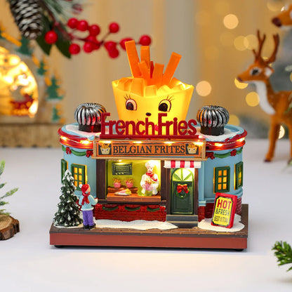 Christmas New Year Gift Rotating Glowing Octave Box Xmas Creative Kitchen Ornament Decoration Christmas Children Music Box Gift