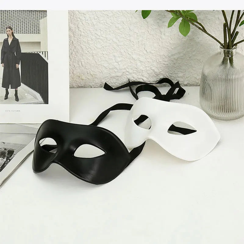 Women Man Sexy Gentleman Masquerade Mask Prom Mask Halloween Party Props Black White Retro Mask Plastic Half Face Cosplay Mask