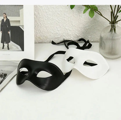Women Man Sexy Gentleman Masquerade Mask Prom Mask Halloween Party Props Black White Retro Mask Plastic Half Face Cosplay Mask