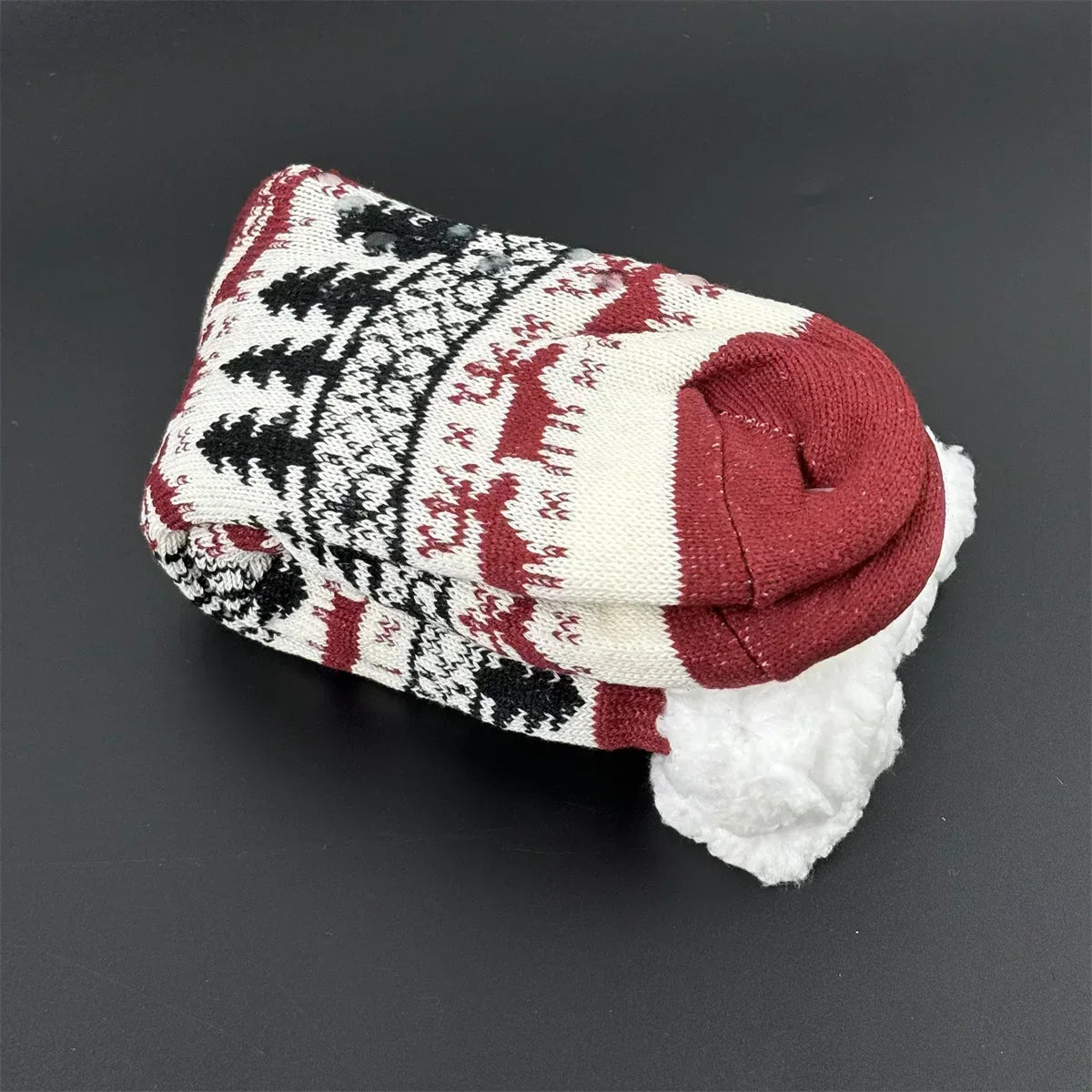 Fuzzy Fluffy Sock Women Winter Christmas Gift Warm Plush Non slip Home Sleeping Soft Female Floor Thermal Slipper Sock Snowflake