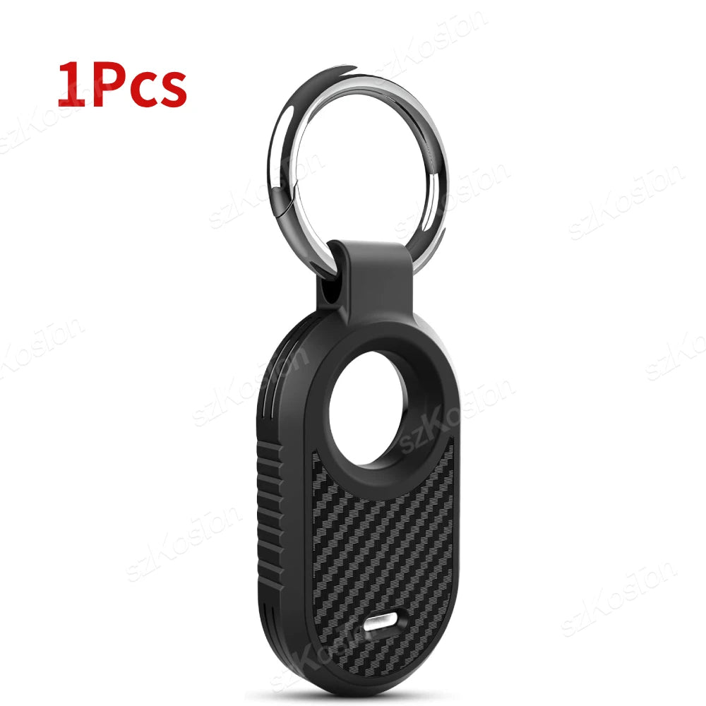 Carbon Fiber Style Case For Samsung Galaxy Smart Tag 2 Locator Anti-lost Backpack Keychain TPU Soft Silicone Protect Back Cover