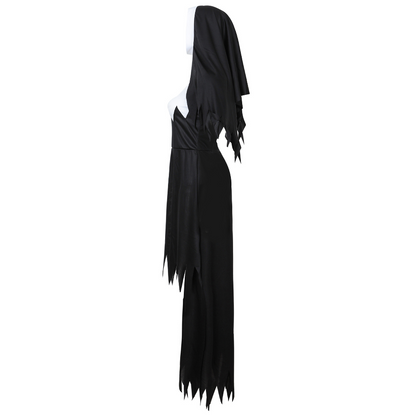 Halloween Costume for Women Nun Costume Cosplay Costumes Vampire Demon Costume Cross Print Long Dress Party Clothes