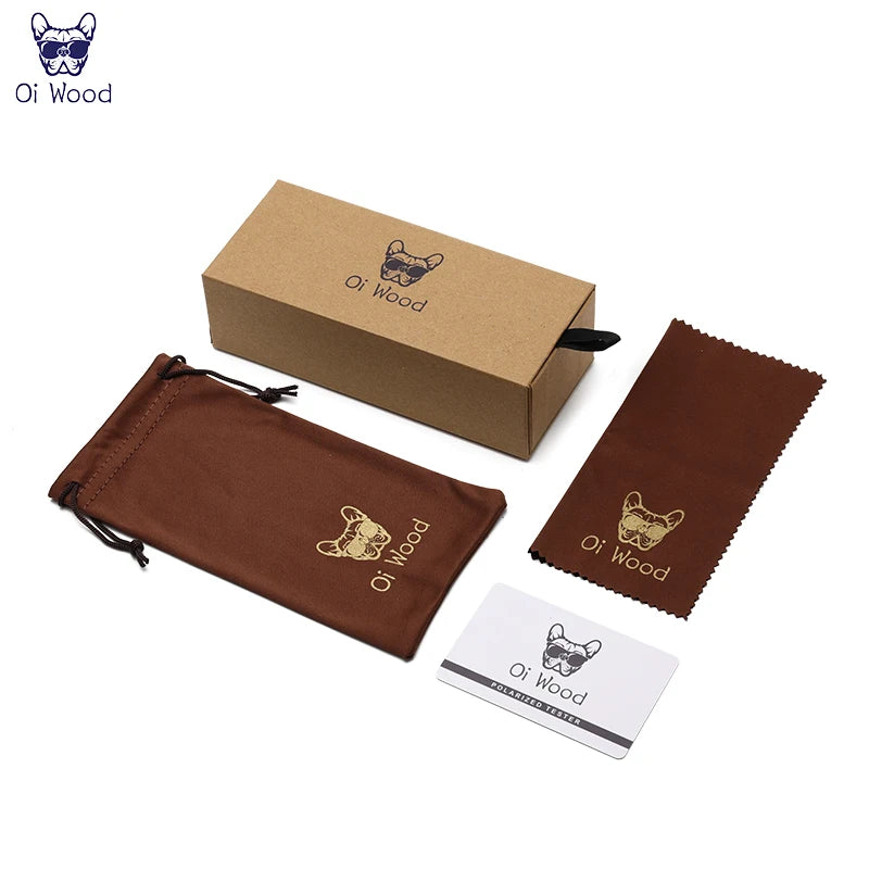 Oi Wood Sunglasses For Women Men Wooden Sun Glasses Polarized UV400 High Quality Eyewear Accessory Original Box
