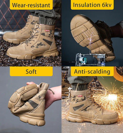 Sneakers  Indestructible Shoes Work Safety Shoes With Steel Toe Cap Puncture-Proof Male Security Protective Shoes Tactical Boots