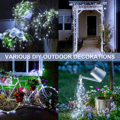 LED Solar Powered String Lights Copper Wire 8 Modes Solar Fairy Lights Outdoor Waterproof for Garden, Patio, Party, Christmas