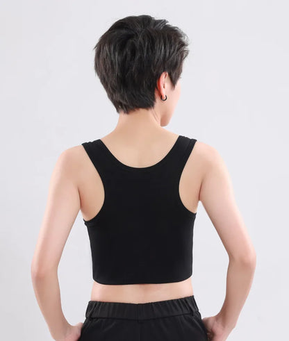 Women Flat Chest Binder With Bandage Pullover Half Length Corset Tank Top FTM Lesbian Transgender Underwear Vest Breast Binder