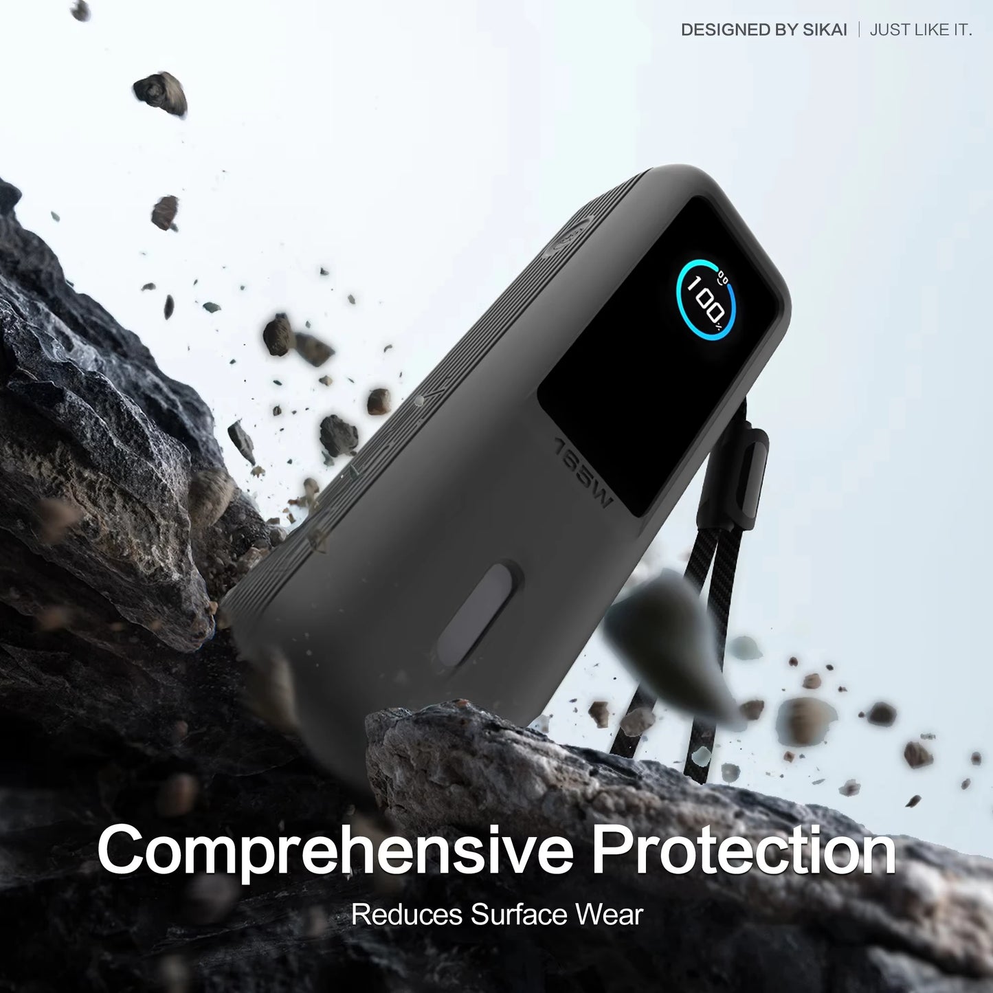 SIKAI Silicone Case for Anker Zolo 165W 2in1 Power Bank Shockproof Protective Cover Soft Durable Portable Charger case