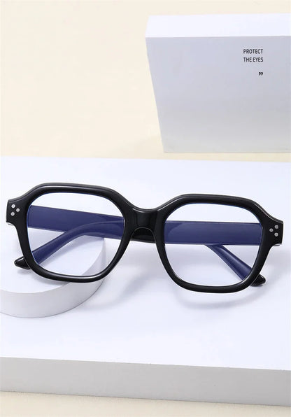 Retro Anti Blue Light Computer Glasses Frame Women Oversized Men Trendy Fashionable Stylish Eyeglasses Classic Spectacles Ouclos