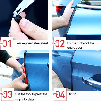 2/3/5M Car Door Anti Collision Strip with Steel Disc Bumper Trim Edge Scratch Protector Strip Sealing Guard Styling Car Decor