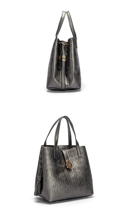 Steel Embossed PU Tote Bag – Elegant Handheld Shoulder Bag for Women