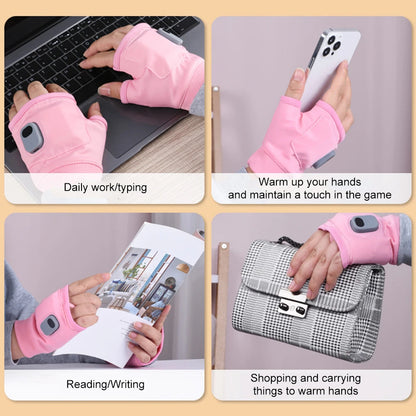 Touchscreen Heating Gloves Rechargeable Winter Warm USB Electric Heated Gloves Fingerless Hand Warmer Thermal for Skiing Gloves