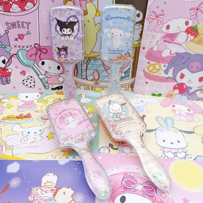 Kawaii Air Cushion Comb SanrioMy Melody Kuromi Cute Portable Massage Comb Cartoon Animation Girls Cute Comb Student Gift