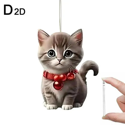 2D Acrylic Christmas Tree Hanging Ornaments Cat Shaped Pendants Christmas Decorations For Home Xmas Gifts New Year 2025 S1A4