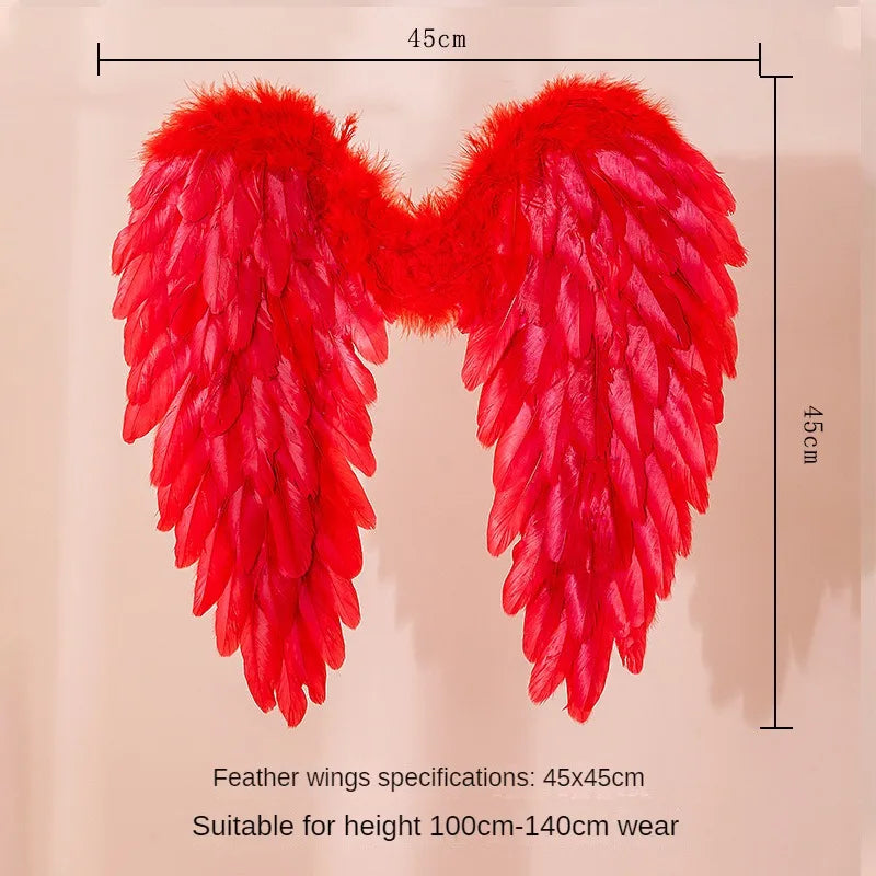 White Angel Feather Wings Festival PartyDecoration Props Scene Decoration Children Adult VictoriasSecret Fashion ShowPerformance