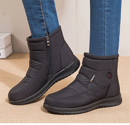 Women's Boots 2025 Winter Shoes For Women Ankle Boots Warm Fur Botas Mujer Waterproof Low Heels Snow Boots Winter Flat Shoes