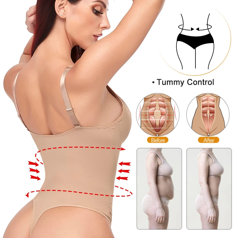 Women's Shapewear Bodysuit with Built-in Bra & Tummy Control