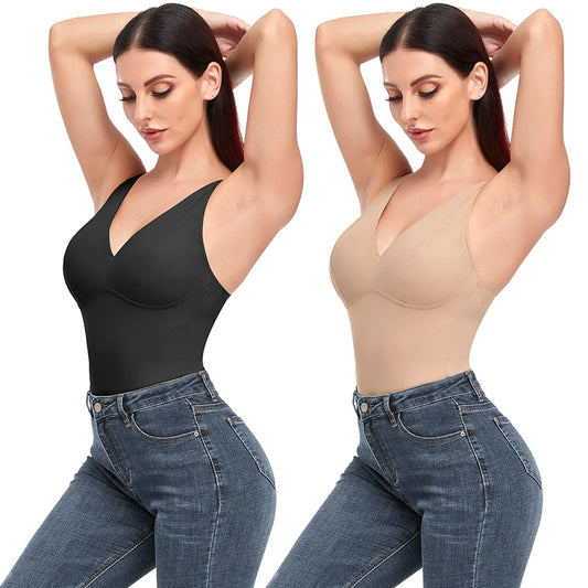Women's Shapewear Bodysuit with Built-in Bra & Tummy Control