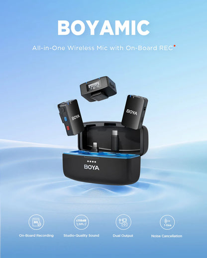 BOYA BOYAMIC Professional Wireless Lavalier Lapel Microphone for iPhone Android Camera Youtube Streaming Record Interview Vlogs