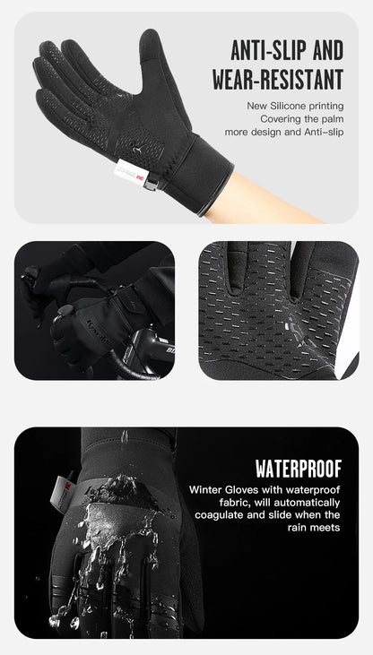 Outdoor Winter Cycling Gloves Touch Screen Motorcycle Gloves  Windproof Sports Riding Ski Gloves Waterproof 3M Running Gloves