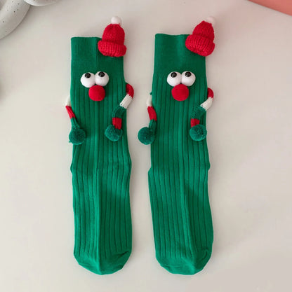 1pc Women'S Christmas Socks Cute No Magnetic Middle Tube Cartoon  Socks Middle Tube Socks Funny Socks 여성양말 Gift