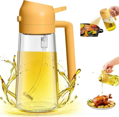 2-in-1 Glass Oil Dispenser & Sprayer | Leakproof, Non-Slip Kitchen Mister