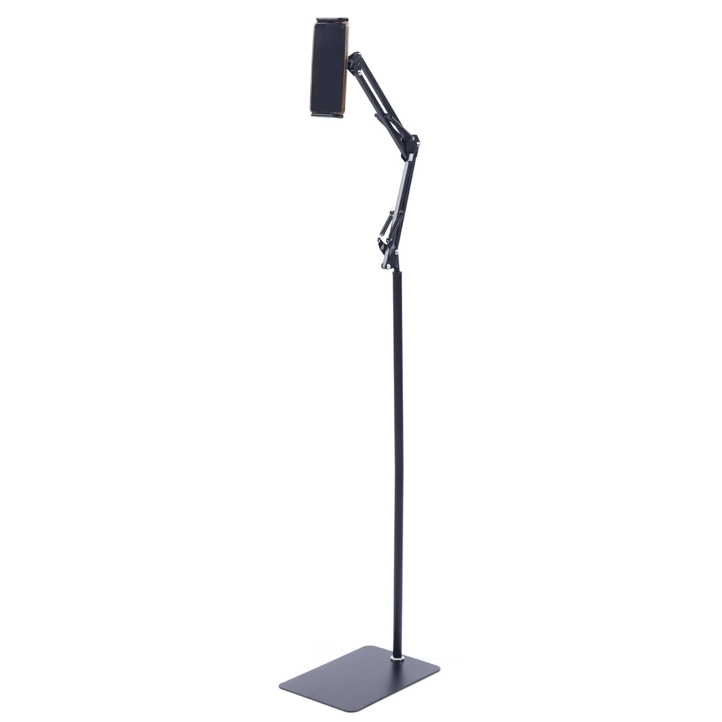 Adjustable Tablet Floor Stand 360° Swivel Height & Angle Adjustable Foldable Floor Holder Non-Slip Base for Home Office