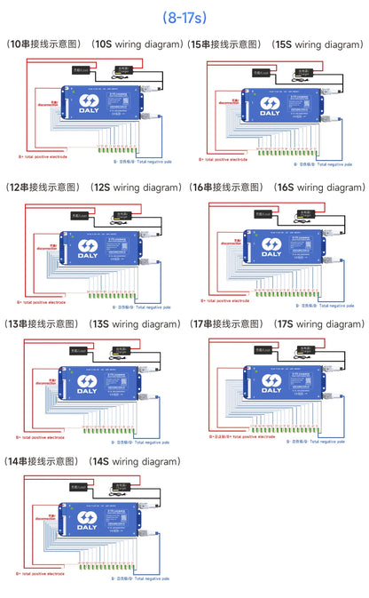 Daly BMS Smart Lifepo4 8S BMS Wifi Active Balancer 1A Current BMS 4S 12V 16S 48V Bluetooth 40A 60A 80A 100A 150A 200A Li-ion CAN