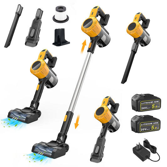 Cordless Stick Vacuum Cleaner – 3-in-1 Lightweight Powerful Suction Compatible with DeWALT 20V/18V Batteries