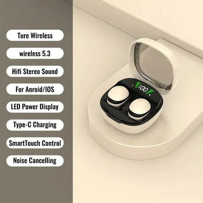 Mini 5.3 wireless bluetooth headset small earbuds sleep work sports invisible headphones HD HIFI bass sound quality earphones